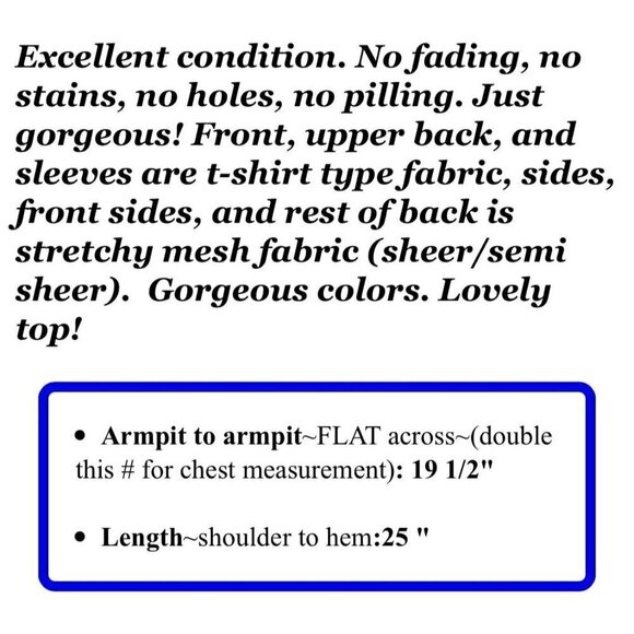 Lynne Ritchie Sz M Rainbow Stripe Tunic Blouse Top Mesh Back Colorful Womens - Picture 2 of 6